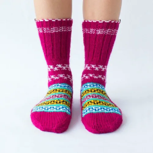Himalayankraft Authentic Hand Knitted Calf Lenght Socks for Unisex