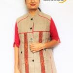 HimalayanKraft Ladies Kullu Hand Woven Design Short Jacket Cream-2