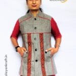 HimalayanKraft Ladies Kullu Hand Woven Design Short Jacket Grey-2