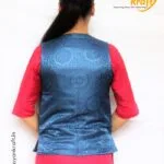 HimalayanKraft Velvet Ladies Half Short Jacket Sadri-Blue-4