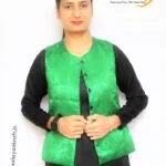 Brocade Short Sadri Jacket Light Green