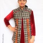 HimalayanKraft Women Kullu Handloom Design Short Half Jacket checked-4