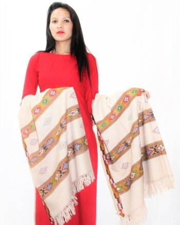 Cream 3 Patti Kullu Shawl