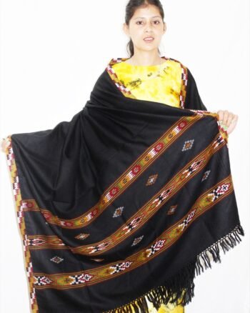 Black Complex Pattern Kullu Shawl