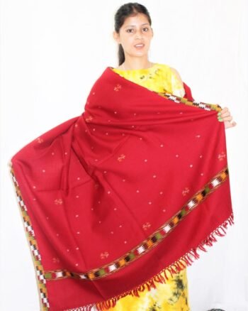 Fine Wool Kullu Shawl - Maroon