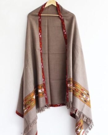 Weaver's Pride Wool Brown Kullu Shawl
