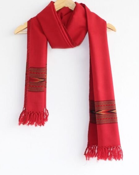 Loom Woven Kullu Stole - Red