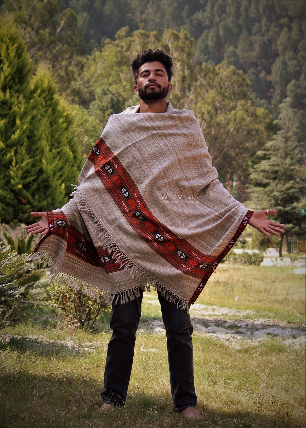 Soulful Sanctuary: Handcrafted Wool Meditation Shawl Blanket
