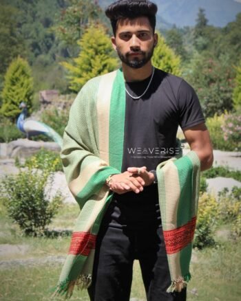 Fine Soft Wool Stole Scarf for Men in captivating Grey Green Blend