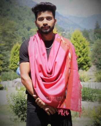 Soft Wool Stole for Men in Pink - A Blend of Elegance and Warmth!