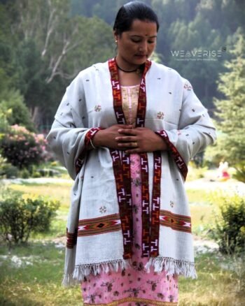 Elegant Kullu Patterned Woolen Shawl - Hand Loomed Artistry