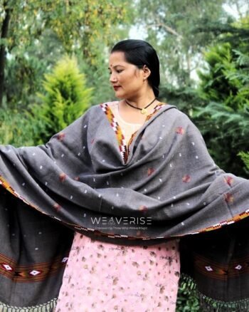Cozy Elegance: Women's Kullu Wool Shawl Traditional Patterns