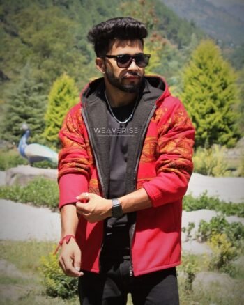 Kasol Hippy Style Zipper Hoodie | Men and Boys - Red