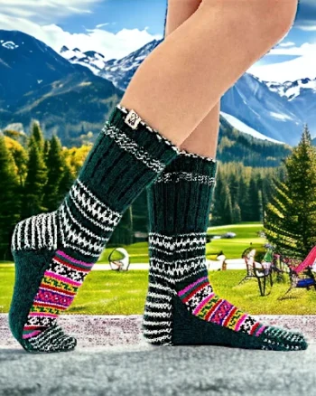 Warmth from the Peaks: Himalayan Women's Knitted Socks