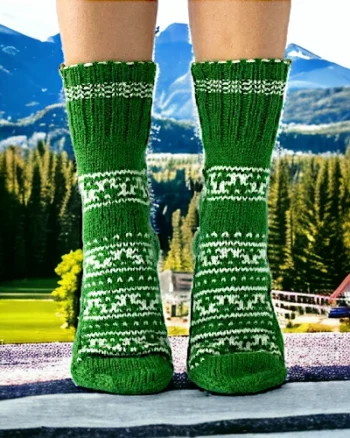 Himalayan Hues: Handcrafted Women's Knitted Socks