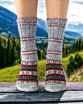 Elevate Your Comfort: Himalayan Women's Hand-Knitted Socks