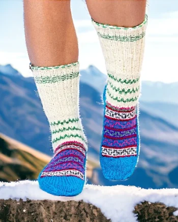 Handmade Elegance: His & Hers Himalaya Knit Socks