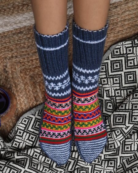 Hand-Knitted Wool Socks – Cozy Warmth from Kullu