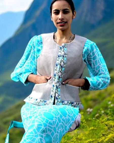 Traditional Himachali Sadri Jacket for Women - Grey