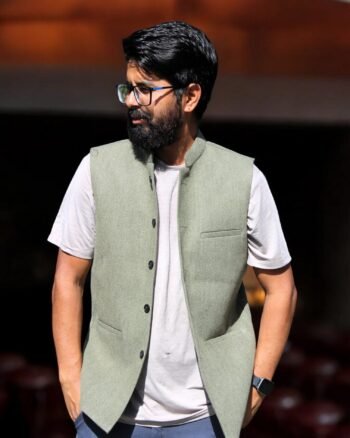 Men’s Rayon Waistcoat Jacket – Hand-Tailored in Himachal
