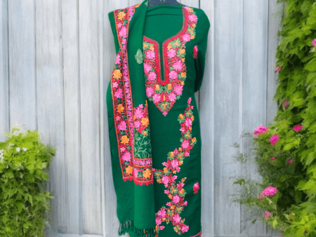 Handloom Woven Himachali Wool Suit with Intricate Embroidery