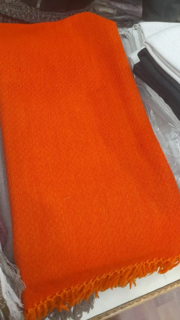 Bhagwa Kesri Shawl in Angora Wool For Women girls for Kumbh mela 2025