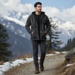 Black & Grey Pahadi Boho Patchwork Hoodie – Handmade Nepali Fleece Lined Jacket by Himalayankraft