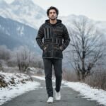 Black & Grey Pahadi Boho Patchwork Hoodie – Handmade Nepali Fleece Lined Jacket by Himalayankraft