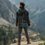 Blue Grey Himalayan Patchwork Hoodie – Handmade Cotton Fleece Boho Jacket by HimalayanKraft 8