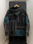 Blue Grey Himalayan Patchwork Hoodie – Handmade Cotton Fleece Boho Jacket by HimalayanKraft 8
