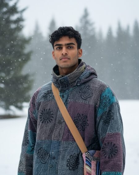 Pahadi Nepali Jacket Multicolour | Pahadi Style Unisex Cotton Jacket with Hoodie