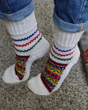 Hand Knitted Merino Wool Lahauli Socks by HimalayanKraft