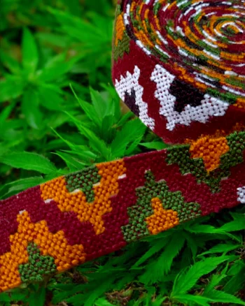 Broad Kullu Border Patti Handloom Fabric from Himachal – Traditional Pahadi Weaving Design Alt Text 1: