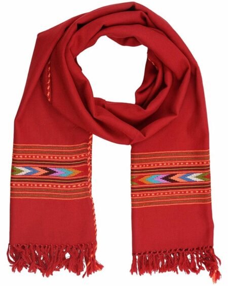 Loom Himalaya  Kullu Handloom Pure Wool Stole - Maroon
