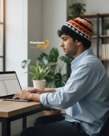 Hand Knitted Himachali Woolen Beanie Cap for Winter