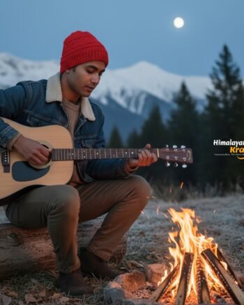Red Hand Knitted Woolen Beanie Cap from Himachal
