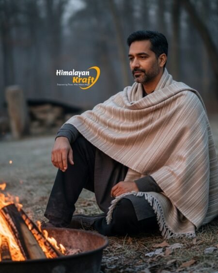 Handspun Pure Wool Men’s Shawl — Lohi / Loi / Loe / Dushala / Chadar | Kullu Handloom