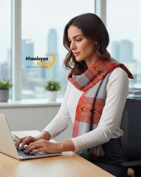 Premium Kullu Handloom Wool Stole for Winter & Gifting