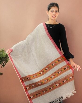 Traditional Kullu Design Scarf – Pure Wool, Handwoven Excellence
