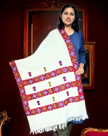 Himalayan  Weaver's Pure Woolen Scarf - Traditional Design for Girls