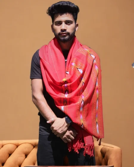 Tribal Himalaya Handloom Men's Pure Wool Stole Scarf – Traditional Patterns