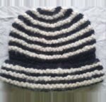 Angora Rabbit Wool Soft Fold Big Size Beanies Cap Hand Knitted By Himalayankraft Kullu Himachal Black white Kids Fold Caps 1.1