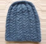 Angora Rabbit Wool Soft Fold Big Size Beanies Cap Hand Knitted By Himalayankraft Kullu Himachal Blue Long Beanies Cap 8