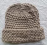 Angora Rabbit Wool Soft Fold Big Size Beanies Cap Hand Knitted By Himalayankraft Kullu Himachal Dark Grey Women knitters