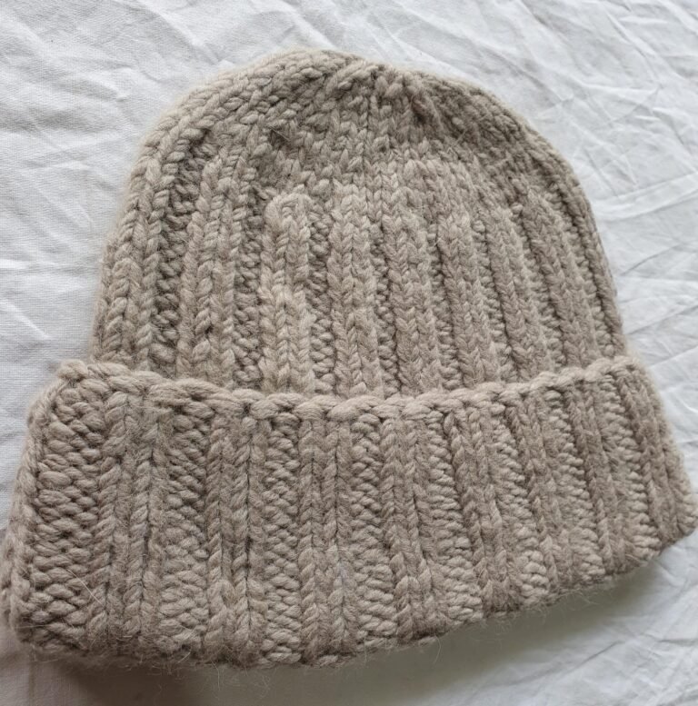 Angora Rabbit Wool Soft Fold Big Size Beanies Cap Hand Knitted By Himalayankraft Kullu Himachal Grey 1 Light grey angora wool long foldable beanie cap handmade in Himachal