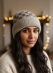Angora Rabbit Wool Soft Fold Big Size Beanies Cap Hand Knitted By Himalayankraft Kullu Himachal Grey White 8