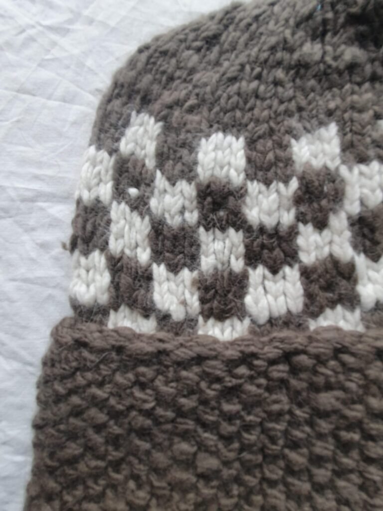 Angora Rabbit Wool Soft Fold Big Size Beanies Cap Hand Knitted By Himalayankraft Kullu Himachal Grey White checked Fold Cap 1 Brown angora wool long foldable beanie cap handmade in Himachal