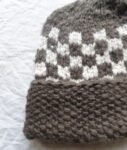 Angora Rabbit Wool Soft Fold Big Size Beanies Cap Hand Knitted By Himalayankraft Kullu Himachal Grey White checked Fold Cap 78