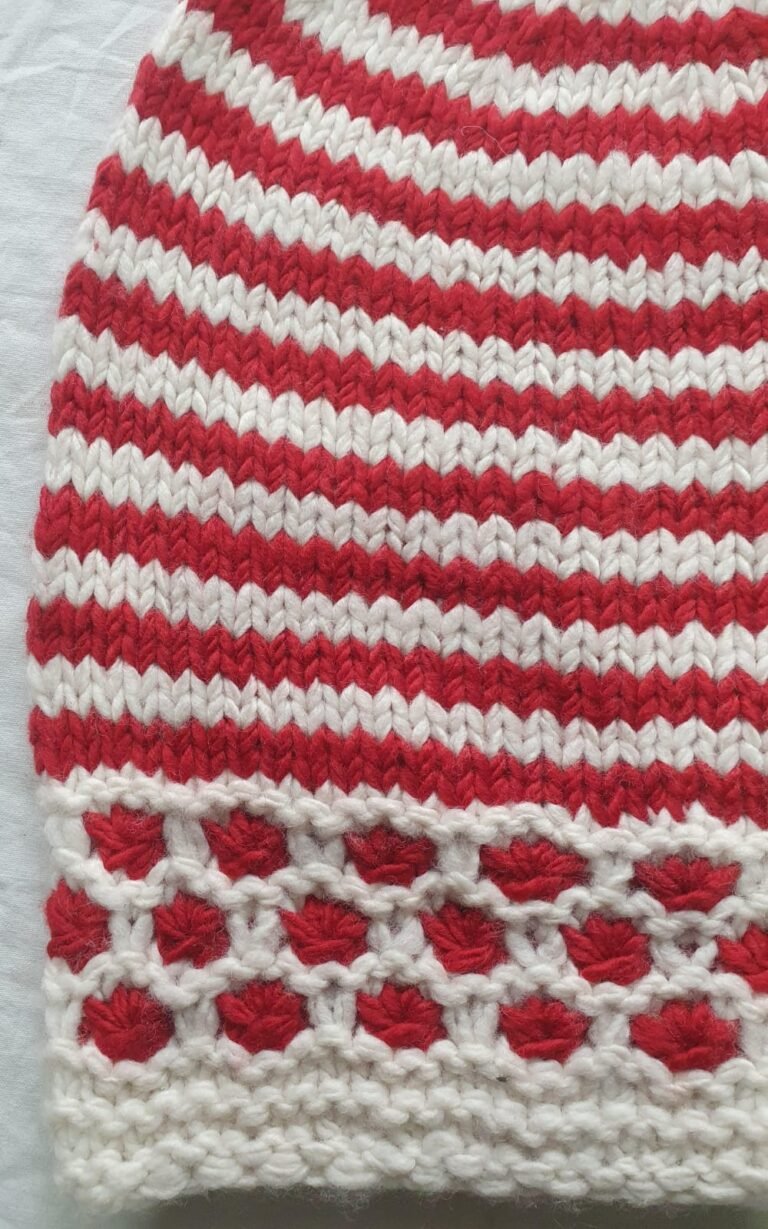 Angora Rabbit Wool Soft Fold Big Size Beanies Cap Hand Knitted By Himalayankraft Kullu Himachal Red White Long Beanies Cap 1 Red white checked angora wool long foldable beanie cap covering ears handmade in Himachal