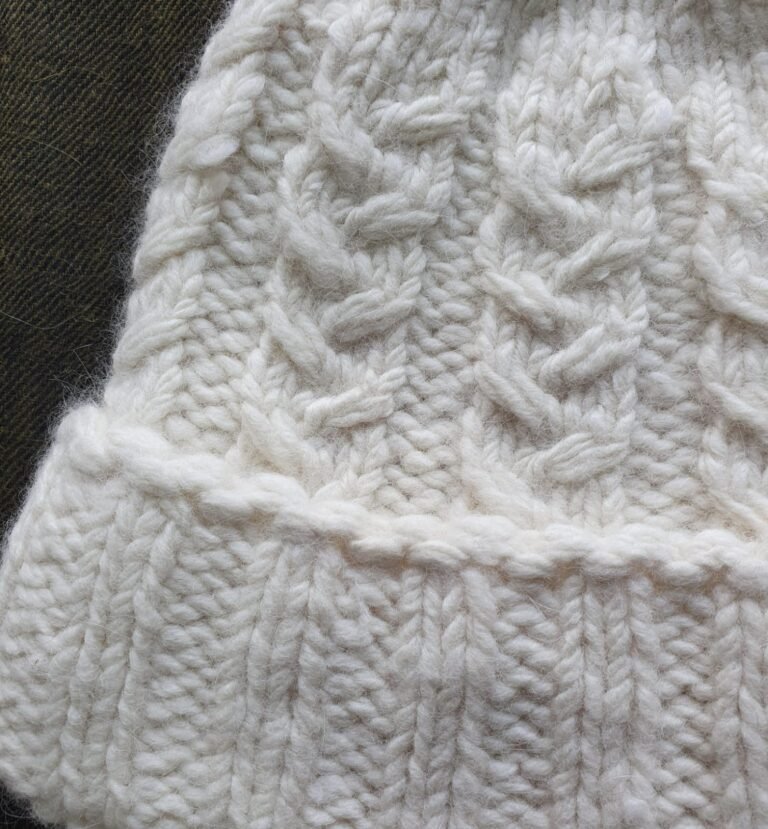 Angora Rabbit Wool Soft Fold Big Size Beanies Cap Hand Knitted By Himalayankraft Kullu Himachal White Big Size 2 Off white angora wool long foldable beanie cap handmade in Himachal Pradesh